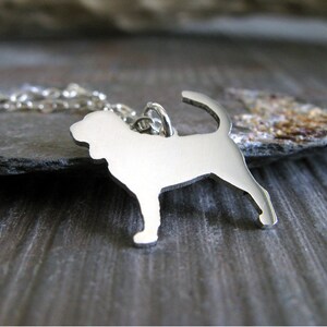 Tiny bloodhound dog charm necklace handmade from sterling silver or 14k gold filled
