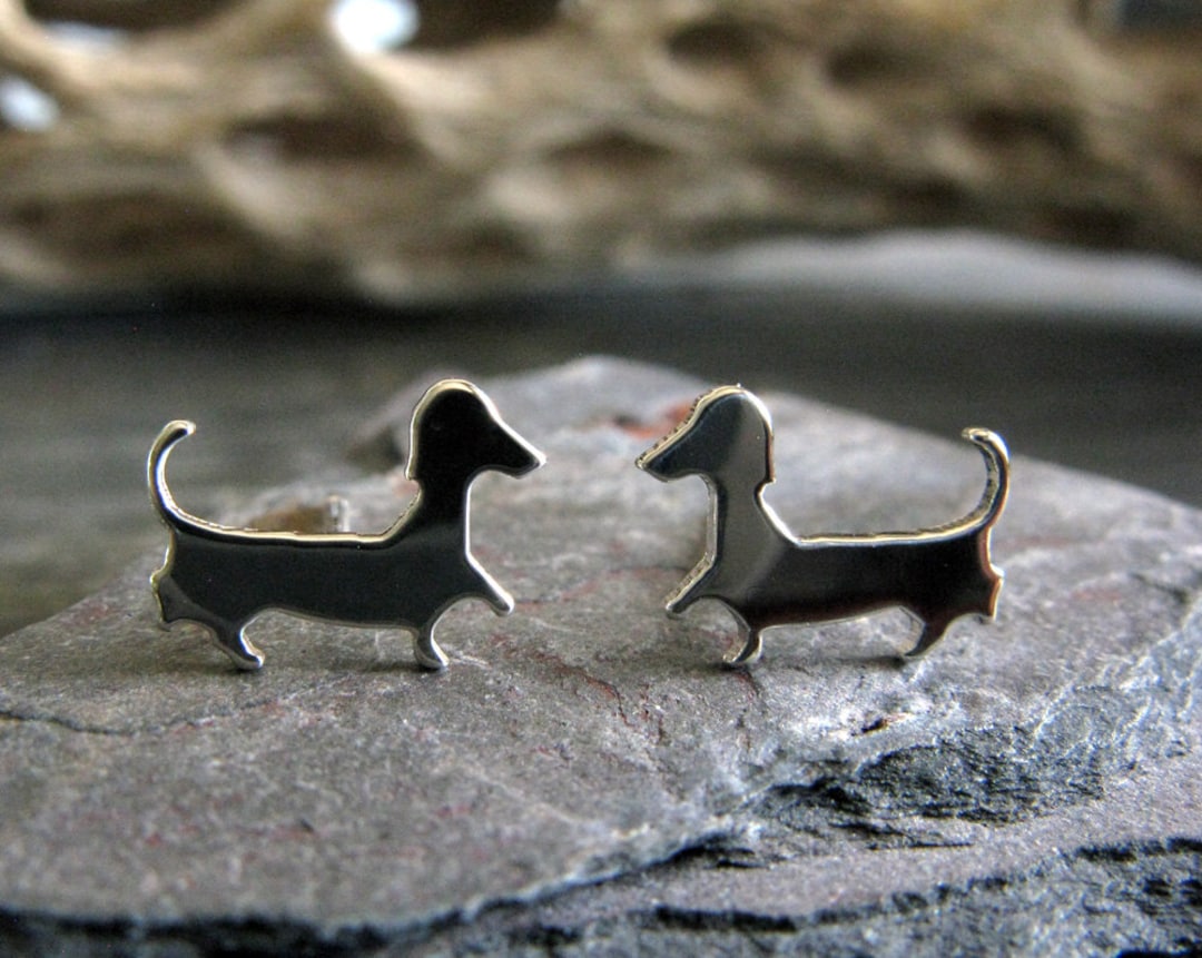 Dachshund Wiener Sausage Dog Stud Earrings Handmade in Sterling Silver — free download