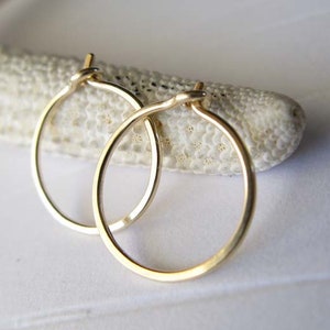 Minimalst tiny 1/2 hoop sleeper earrings artisan handmade in sterling silver, gold-filled, 14k gold, 18k gold, white gold, rose gold image 4