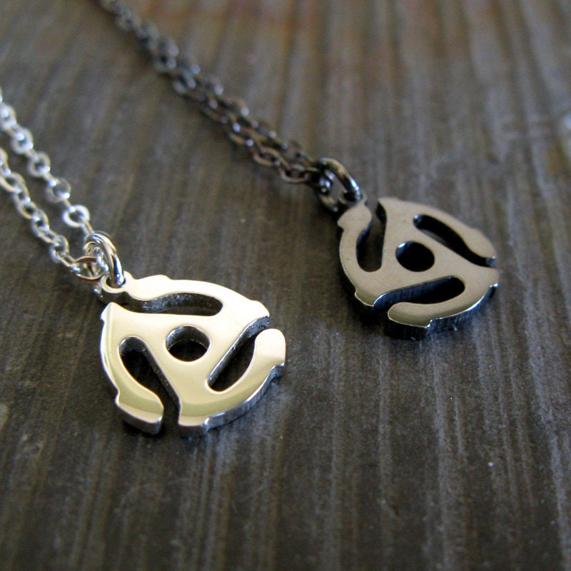 45 RPM Record Spider Adapter Pendant Necklace | 5 Sizes | Sterling 45 RPM Record Spider Adapter Pendant Necklace | 5 Sizes | Sterling
