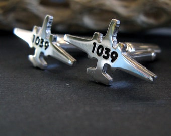 Military Airplane U-2 Dragon Lady Sterling silver cuff links with optional engraving