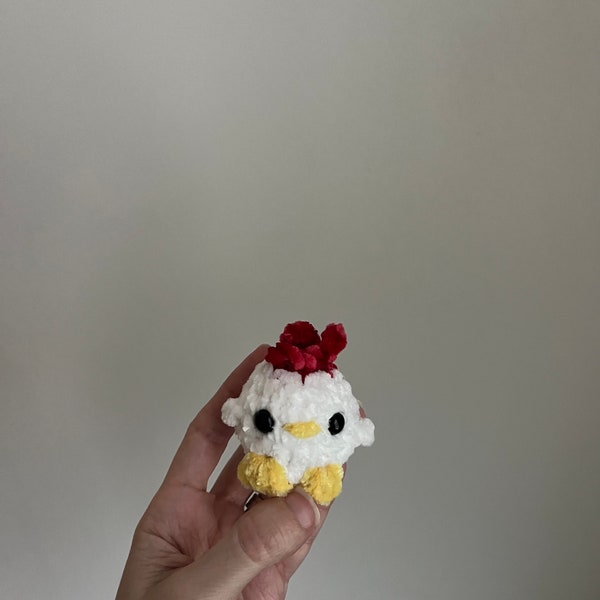 Mini chicken plushie, Crochet mini chicken, Crochet chicken , chicken gift, Gift For Kids, crochet animal, Tween Gift, desk pets, pocket pet