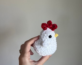 Mini chicken plushie, Crochet mini chicken, Crochet chicken , chicken gift, Gift For Kids, crochet animal, Tween Gift, desk pets, pocket pet