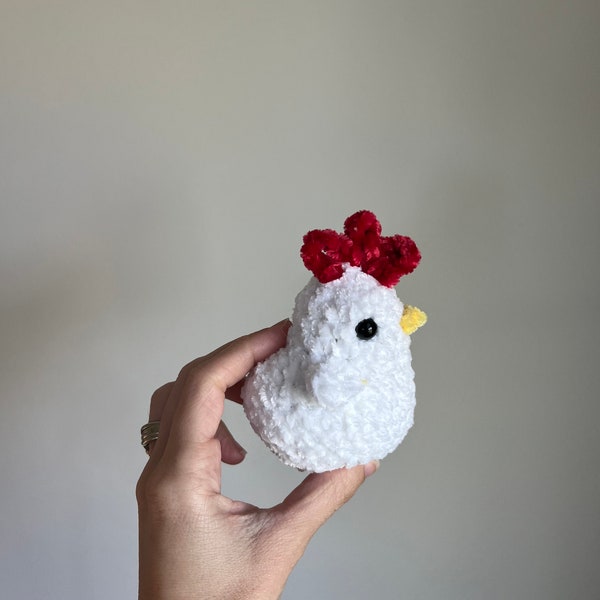 Mini chicken plushie, Crochet mini chicken, Crochet chicken , chicken gift, Gift For Kids, crochet animal, Tween Gift, desk pets, pocket pet