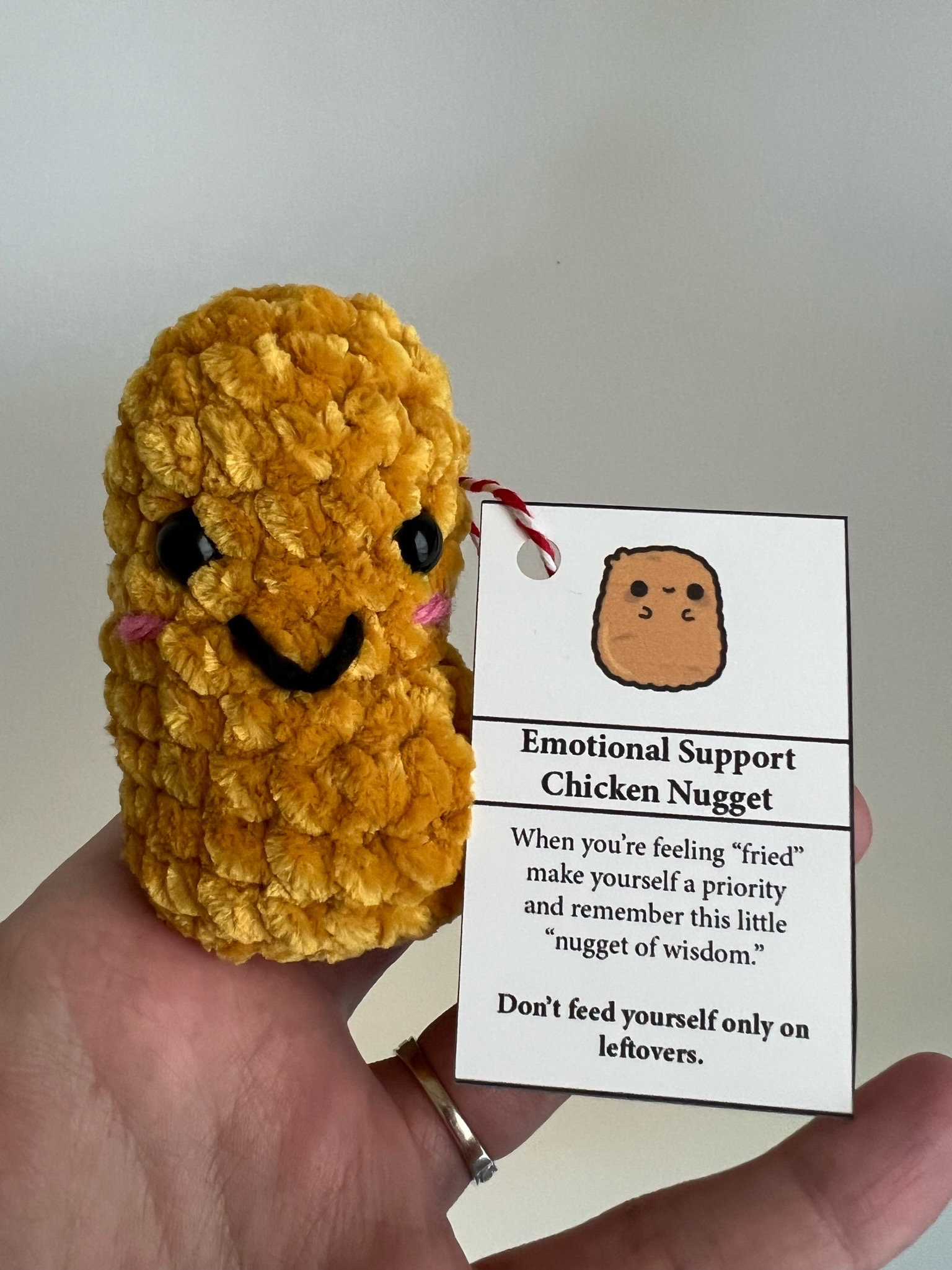 DESKINATOR Handmade Crochet Chick Keychain - 'Sweet Chicken' Pocket Hug Gift For Daughter, Emotional Support - View #11