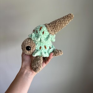 Mint chocolate chip ice cream turtle plushie, Crochet Turle, Turtle Toy, Turtle Stuffed Animal, Small Crochet Animal, Amigurumi Turtle,