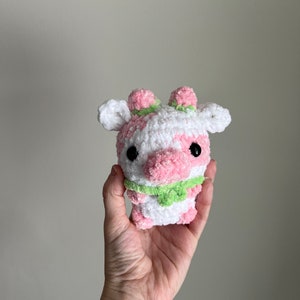 Strawberry Cow plushie , Cow Toy, Cow Stuffed Animal, Crochet Animal, Amigurumi Cow, tween Gift, Strawberry Cow, Crochet Cow
