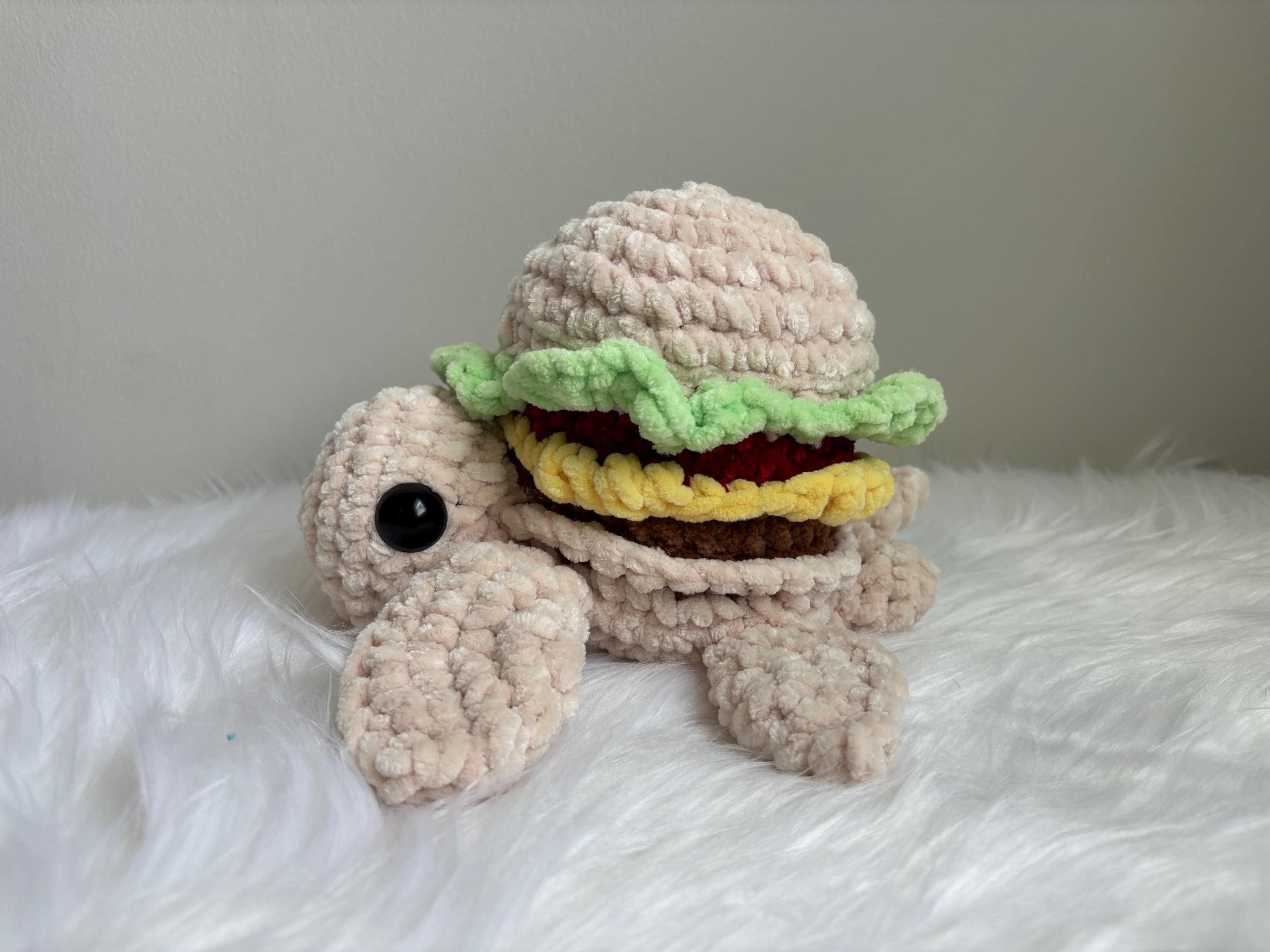 Crochet hamburger Turle, Turtle Toy, Turtle Stuffed Animal, Crochet Animal, Amigurumi Turtle, Crochet Turtle, turtle plushie, unique gift