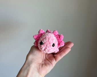 Mini Axolotl plushie, Crochet mini Axolotl, Crochet Axolotl , Axolotl gift, Gift For Kids, crochet animal, Tween Gift, desk pets, pocket pet