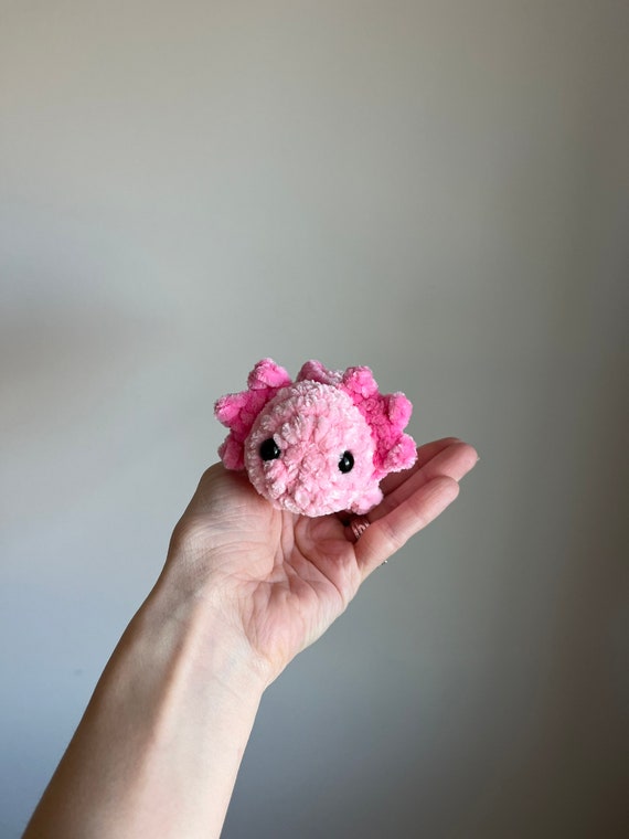 Mini Axolotl plushie, Crochet mini Axolotl, Crochet Axolotl , Axolotl gift, Gift For Kids, crochet animal, Tween Gift, desk pets, pocket pet
