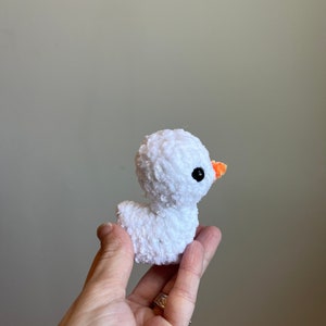 Crochet Mini Duck Plushie, Desk Pet, Pocket Pal