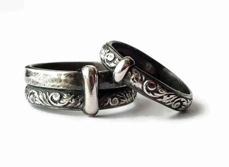 THE Original Filigree Thistle Pattern Ring © Sterling Silver Celtic All Sizes Sporran Key Outlander Blacksmith Rustic Stacking image 7