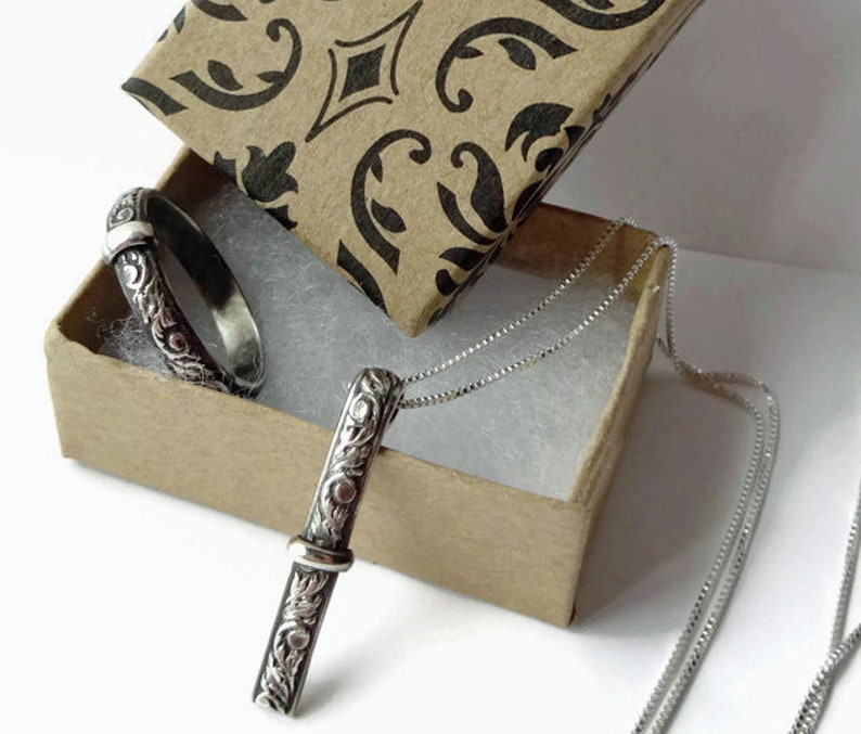 THE Original Filigree Thistle Pattern Ring © Sterling Silver Celtic All Sizes Sporran Key Outlander Blacksmith Rustic Stacking image 9