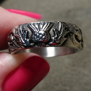 Thistle & Knot Band © THE Outlander band - stainless steel - Sassenach - filigree - Scotland - Celtic - Handfast wedding - Blood of my Blood