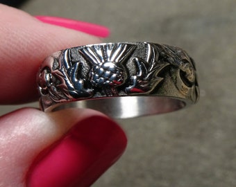 Thistle & Knot Band © THE Outlander band - stainless steel - Sassenach - filigree - Scotland - Celtic - Handfast wedding - Blood of my Blood