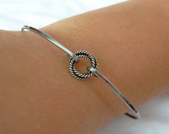 Circle Bracelet - Sterling Silver - Stainless steel  - All sizes - Infinity, Karma, Circle of life - Circle of Standing Stones - Trinity 3