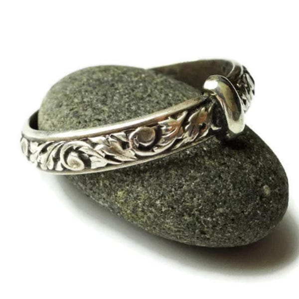 THE Original Filigree Thistle Pattern Ring © - Sterling Silver - Celtic - All Sizes - Sporran Key - Outlander - Blacksmith Rustic - Stacking