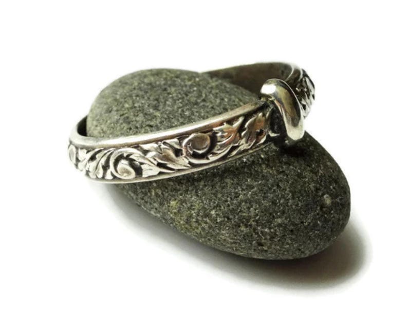THE Original Filigree Thistle Pattern Ring © - Sterling Silver - Celtic - All Sizes - Sporran Key - Outlander - Blacksmith Rustic - Stacking image 1