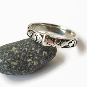 Thistle Band © -Solid Sterling - Engravable - Wedding Ring - Outlander band - Sporran key- Filigree Antique - Celtic - Sassenach - Scotland
