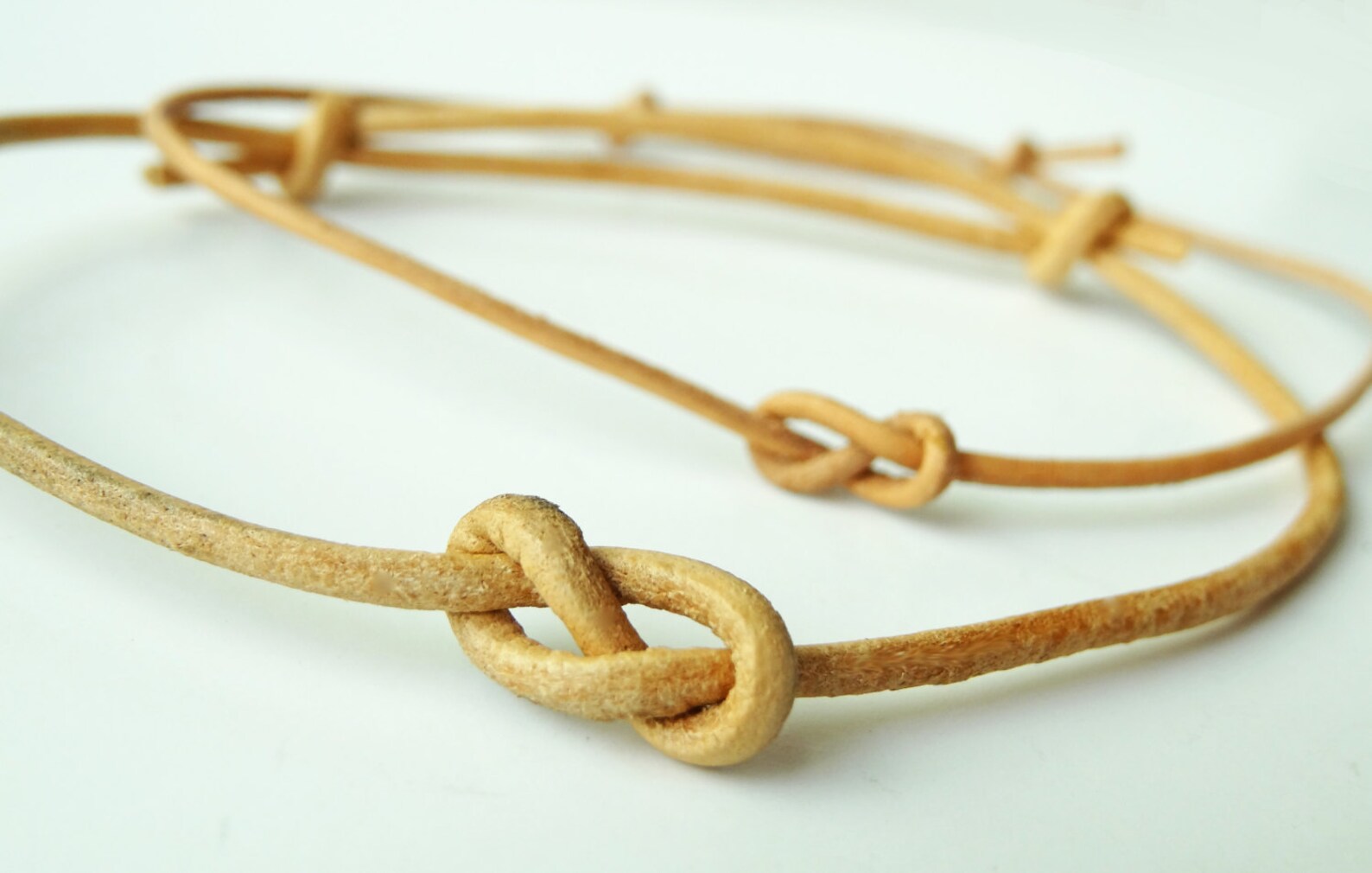 His & Hers Set Infinity Knot Leather Cord Adjustable Etsy