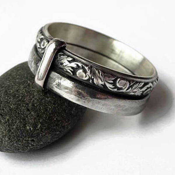 Key~N~Thistle Ring © - Sterling Silver - Celtic - All Sizes - Sporran Key - Highlander - Blacksmith Hammer - Scotland - FanGirl © - Cosplay