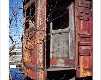 Photography - Old Train Caboose - Vintage Train - Old Train Photo -  Boys Room - Fathers Day - Photography Prints