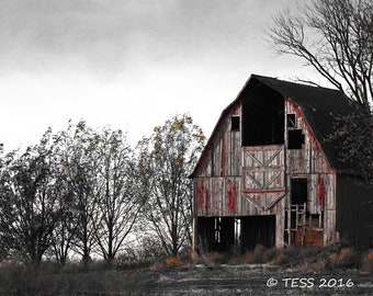 Photography - Barn Photo - Barn Photography - Black And White Barn Photo - Landscape Photography - Rustic Barn - Photography Prints