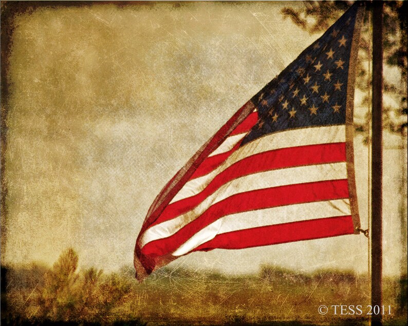 OLD GLORY Flag Photo Flag Photographic Print 4Th Of July Patriotic Flag Americana Flag Flag Photo card Photography Prints image 1