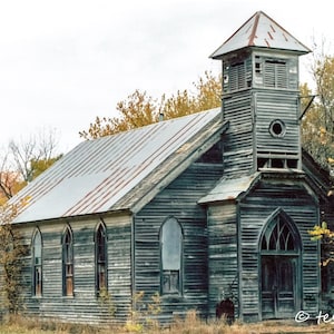 Photography - Old Wooden Church Photo 1 - Photographic Print -   Loess Hills Church - Photography Prints