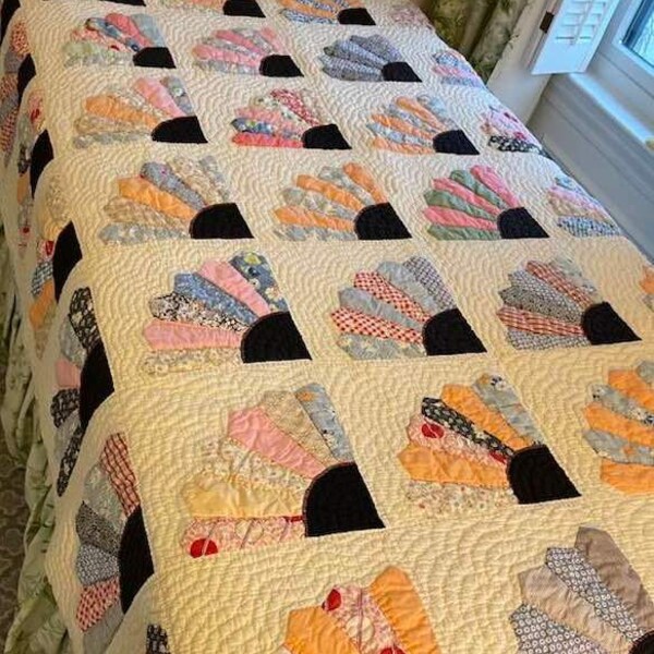 Vintage Fan Quilt Etsy