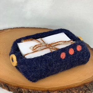 Nota Carta Upcycled Felt Box - Titolare carta di scarto - Desk Organizer
