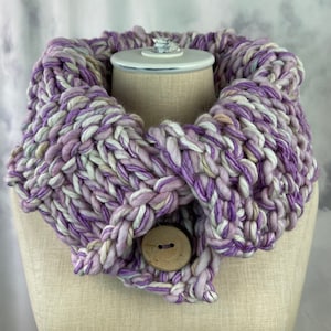 Orchid Luxe Wood Button Cowl - Merino Wool, Baby Alpaca