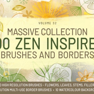 Volume 32 – Procreate Brushes & Stamps Bundle for Zen Art, Calming iPad Brushes