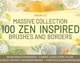 Volume 32 – Procreate Brushes & Stamps Bundle for Zen Art, Calming iPad Brushes