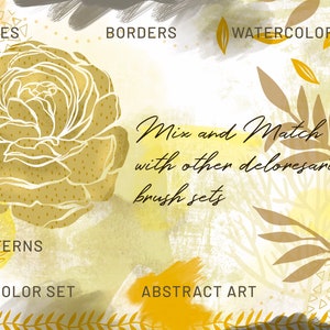 Volume 41 – Line Art Flowers 7, Procreate Watercolor Brushes & Stamps ...