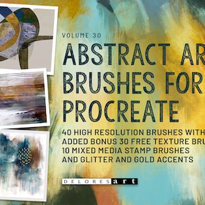 Volume 30 – Procreate Acrylic and Oil Brushes & Stamps Bundle, Abstract iPad Brushes