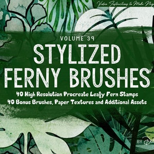 Band 39 – Farne & Pflanzen Line Art Procreate Aquarell Pinsel und Stempel
