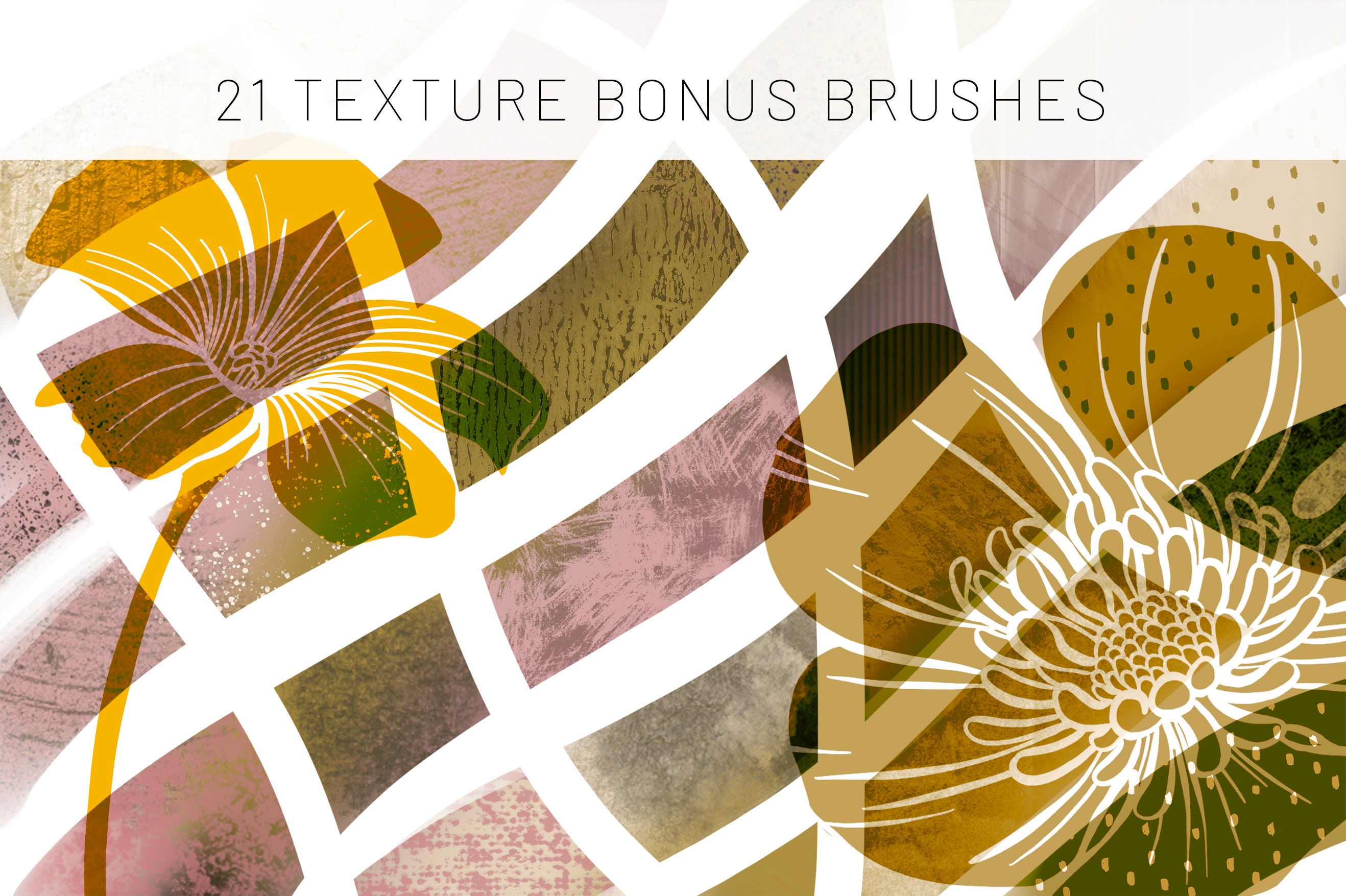 Volume 41 – Line Art Flowers 7, Procreate Watercolor Brushes & Stamps ...