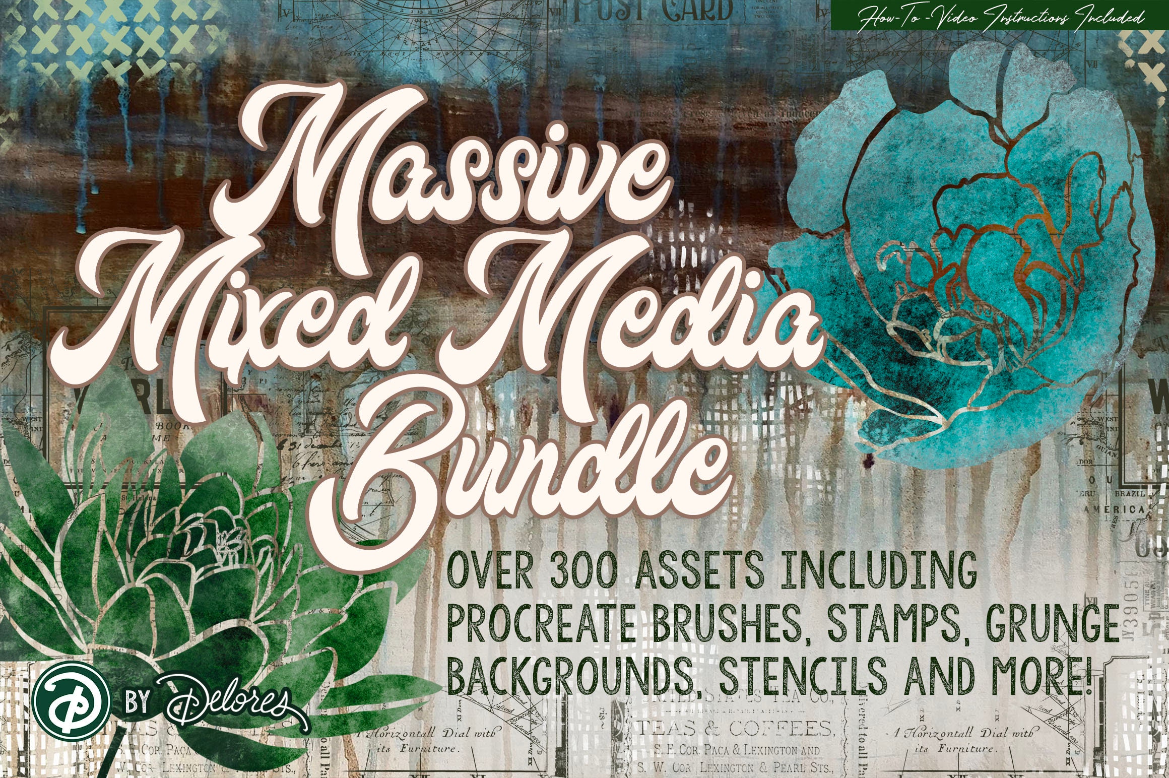 Volume 56 – Massive Procreate Bundle, Procreate Brushes & Textures for iPad