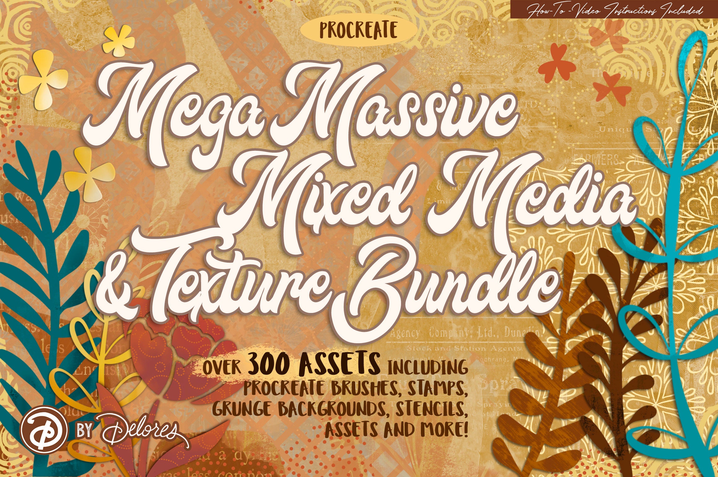 Mega Massive Mixed Media and Texture Collection for Procreate - Etsy