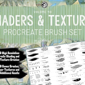 Volume 40 – Procreate Texture Collection, Digital iPad Drawing, Procreate Brush Bundle