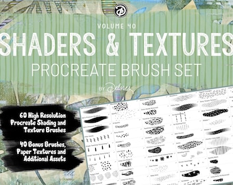 Volume 40 – Procreate Texture Collection, Digital iPad Drawing, Procreate Brush Bundle