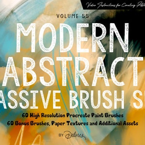 Volume 55 – Massive Abstract Procreate Brushes & Textures Bundle, Digital iPad Brushes