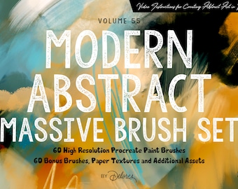 Volume 55 – Massive Abstract Procreate Brushes & Textures Bundle, Digital iPad Brushes