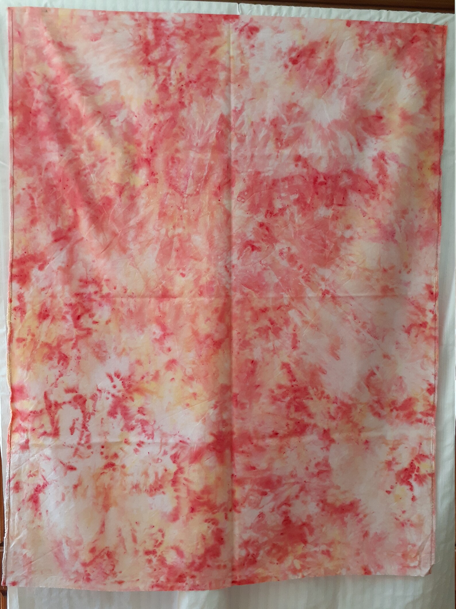 Cotton Flannel Fabric Hand Dyed 1 Yard Red Yellow Orange Etsy