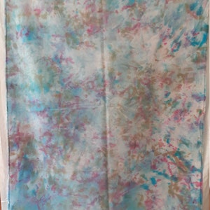 Hand Dyed 1 Yard Cotton Fabric 100% American Grown and Made for Quilting Crafts and Sewing, Blue, Tan, Pink