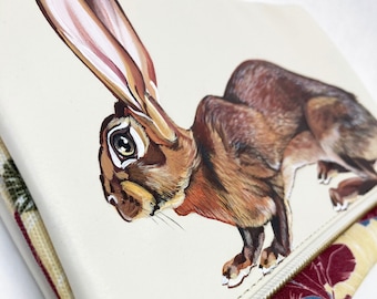 Belgian Hare fold over clutch purse
