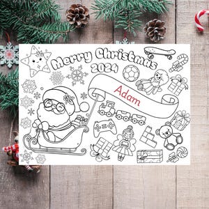 Kids Christmas Activity Placemats Printable, Christmas Coloring Pages, Instant Download, Christmas Kids Activity