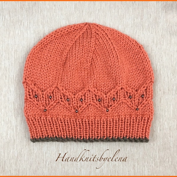 Knitting Pattern  Instant Download #251 Hat "Little Foxies" in Sizes 12 Months, 3-10 Years and Child/Adult