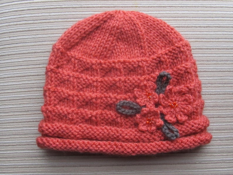 Instant Download Knitting Pattern #176 Stockinette Triangles Hat in Sizes 2 Years and TeenChild